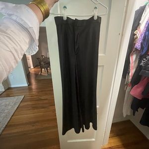 Zara Black Silk Midi Skirt